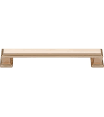 tirador o manija para gabinete o cajón, caracterizado por su diseño clásico y elegante con extremos cuadrados escalonados y un acabado en tono dorado/latón satinado ( ARTICULO VIENE COMO SE OBSERVA EN LA SEGUNDA IMAGEN ) CONTIENE 20 UNIDADES )