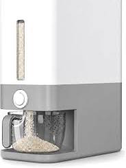 dispensador y contenedor de arroz y granos grandes con taza medidora incluida ( ARTICULO VIENE COMO SE MUESTRA EN LA FOTO 2-3