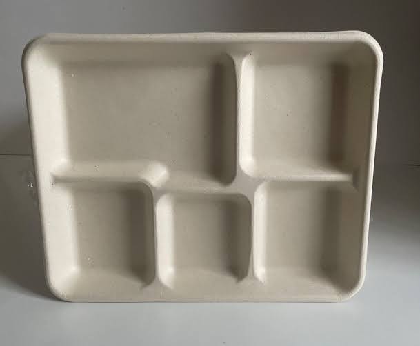 bandeja desechable biodegradable de 5 compartimentos ARTICULO VIENE COMO SE OBSERVA DE LA SEGUNDA IMAGEN EN ADELANTE
