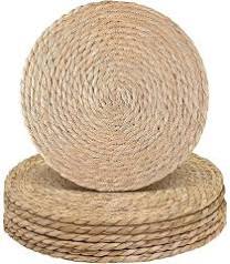 CONTIENE SOLO 6 UNIDADES individual de mesa redondo fabricado en fibra natura