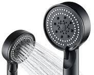 set de ducha de mano con cabezal multifuncional en acabado negro mate ( PUEDEN VARIAR LOS ACCESORIOS )