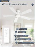 Ventilador de techo moderno de perfil bajo con motor DC