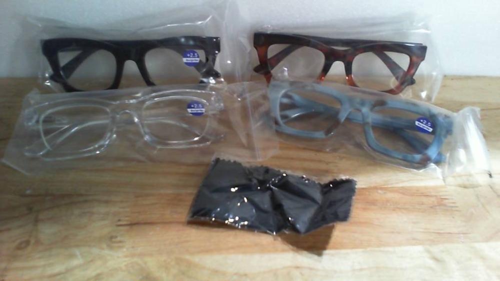paquete de 4 lentes de lectura (pregraduados) con dioptría +2.50