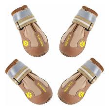 Zapatos Qumy para perros grandes, botas para perros medianos y Paw Caqui
