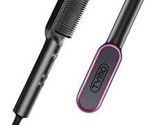 Cepillo alisador de cabello inalámbrico portátil Go Brush Pro para viajes, calentamiento rápido en 30 segundos para un peinado instantáneo sobre la marcha, 3 ajustes de temperatura ajustables para todo tipo de cabello, negro medianoche.