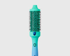 Cepillo térmico Calista FAUXblo para secado con secador, cepillo redondo sin aire con calefacción para un volumen suave y brillante, ajuste de temperatura único de 185 °C, tamaño de 4,5 cm, doble voltaje, color azul cono de nieve.