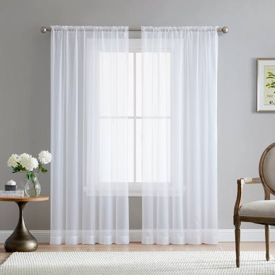 cortinas traslúcidas blancas (ARTICULO VIENE COMO SE MUESTRA EN LA IMAGEN 2 ) 2 PIEZAS