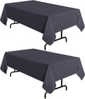 sancua Paquete de 2  manteles negros de 60 x 102 pulgadas, rectangulares de 6 pies - Resistente a manchas y arrugas, lavable, de poliéster, para mesas de comedor, buffets y camping #7204