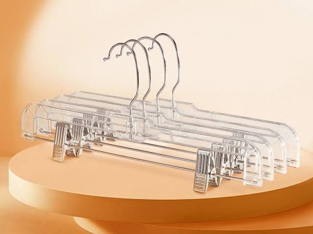 perchas o ganchos de acrílico transparente con pinzas de metal ajustables pack 10