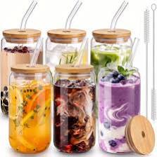 set de 6 vasos de vidrio en forma de lata (Can Shaped Glass Cup Sets)