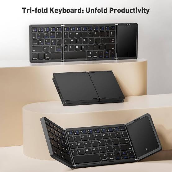 Teclado Inalámbrico Plegable con Touchpad (Modelo B089T).( ARTICULO VIENE COMO SE MUESTRA EN LA IMAGEN 2 Y 3