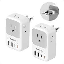 Par de adaptadores de tomacorriente marca TESSAN