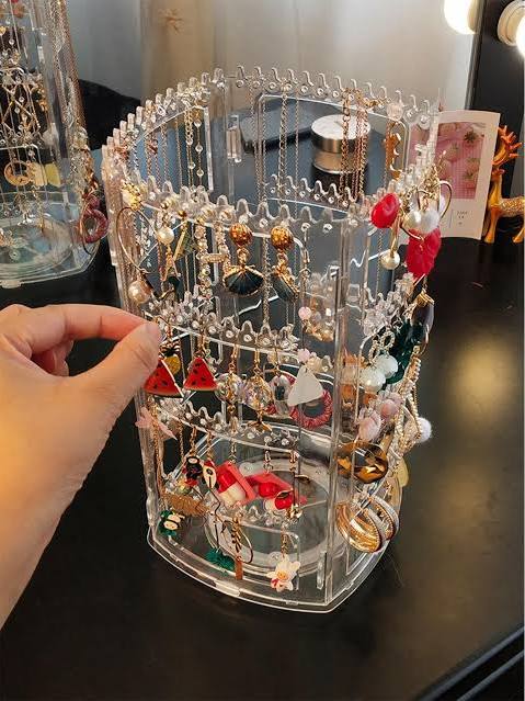organizador de joyas acrílico y giratorio de 360 grados (Organizador De Joyas Con Base Giratoria)  ARTICULO VIENE COMO SE MUESTRA EN LA IMAGEN 2Y 3