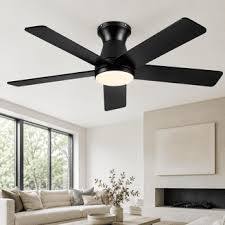 imagenes ilustrativas Abanico de Techo con Luz 51 pulgadas | Negro Moderno Bajo Perfil | Control App y Remoto | DC Reversible | 6 Aspas