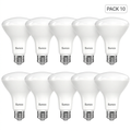 Sunco - Paquete de 10 bombillas LED BR30, alto rendimiento de 1200 lúmenes, luces de inundación para interiores, equivalente a 11 W, 65 W, 2700 K