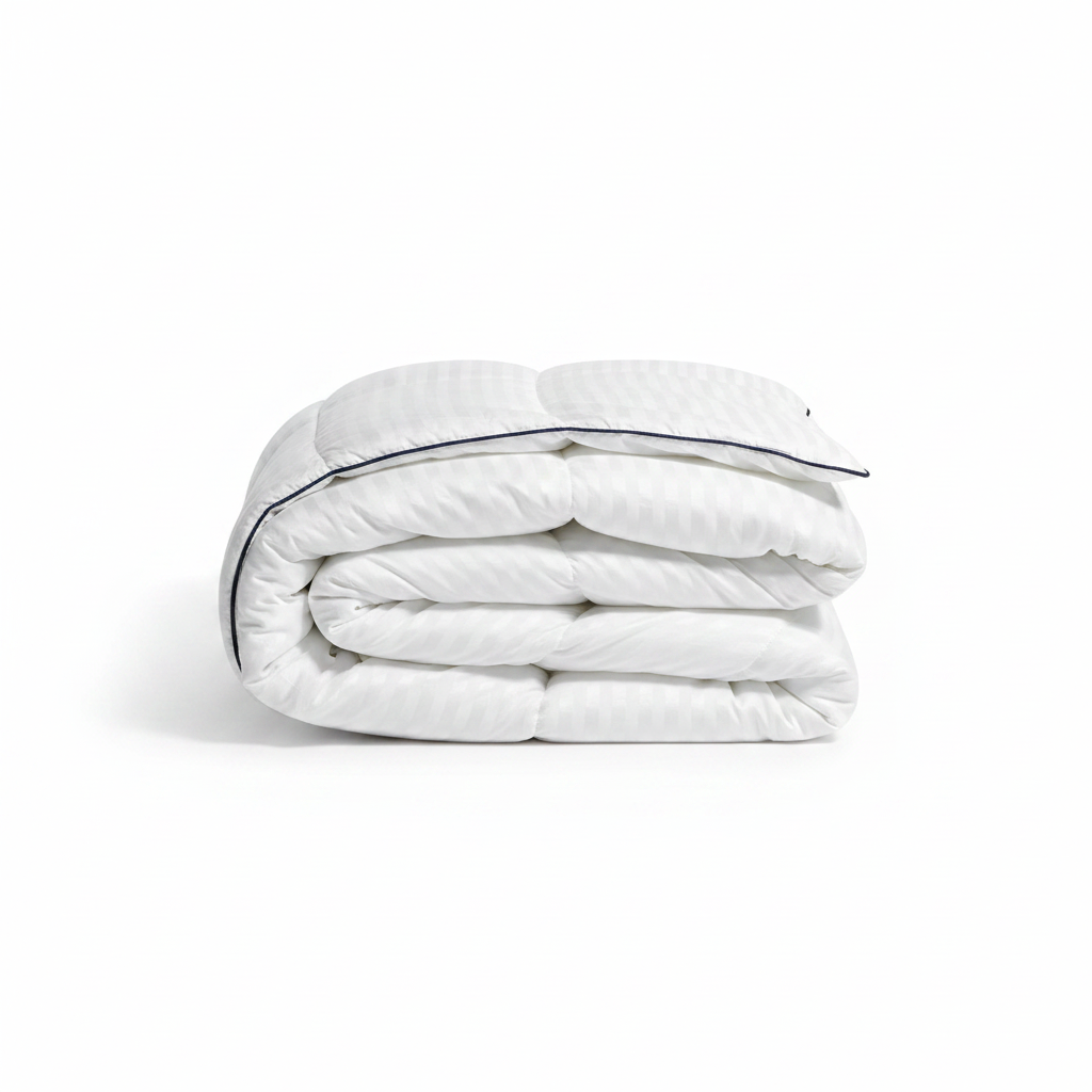 Edredón Blanco con Rayas – Estilo Hotel, Suave y Confortable