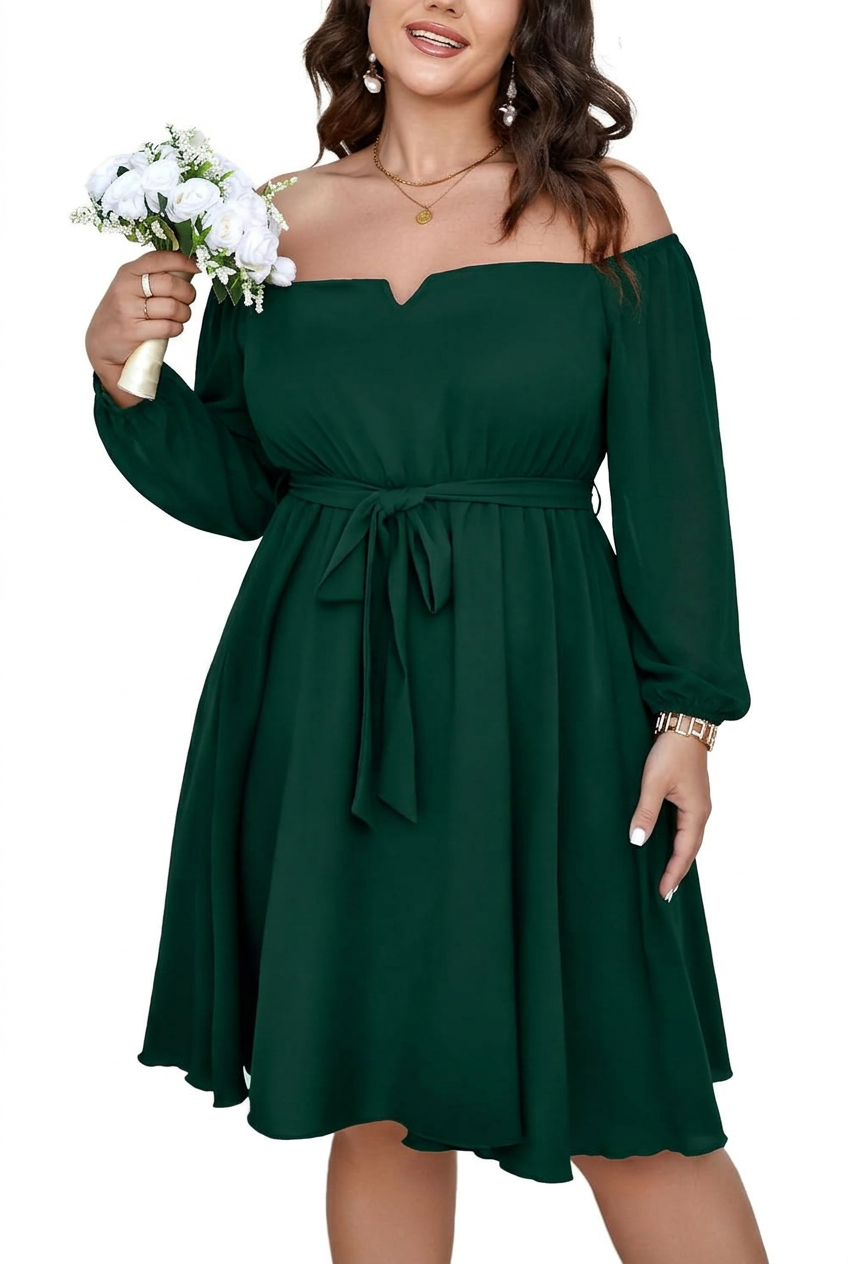 Vestido largo clásico de invitada de boda para mujer de talla grande de SCOMCHIC 4XL