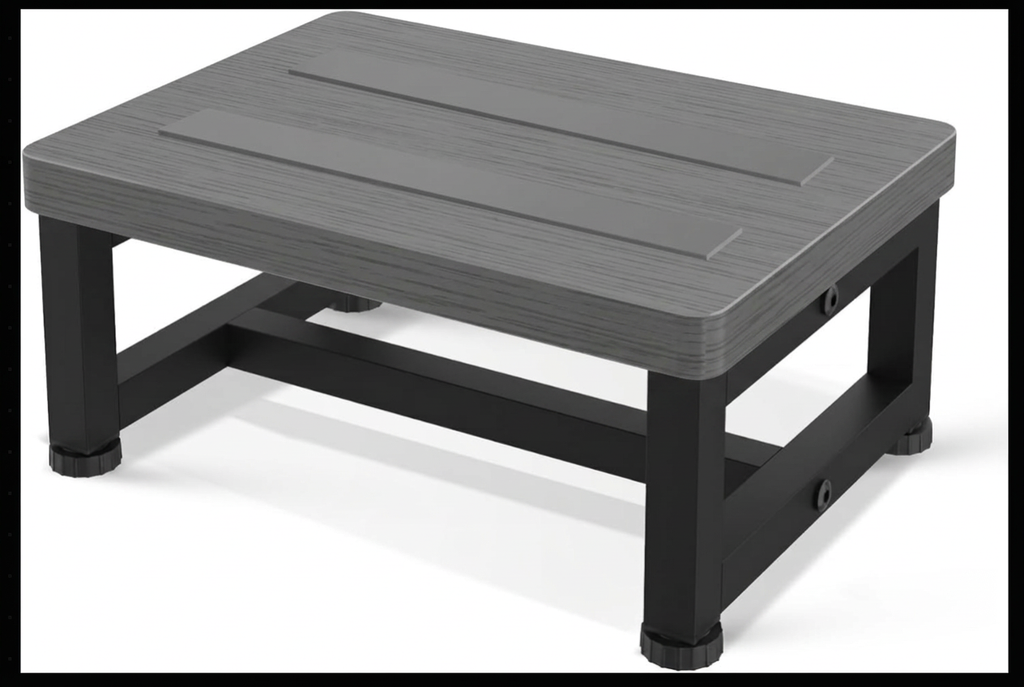 Banquito Escalon de Madera para Adultos y Ninos | Antideslizante con Capacidad 500 lbs | Resistente para Dormitorio, Cocina y Bano | Gris