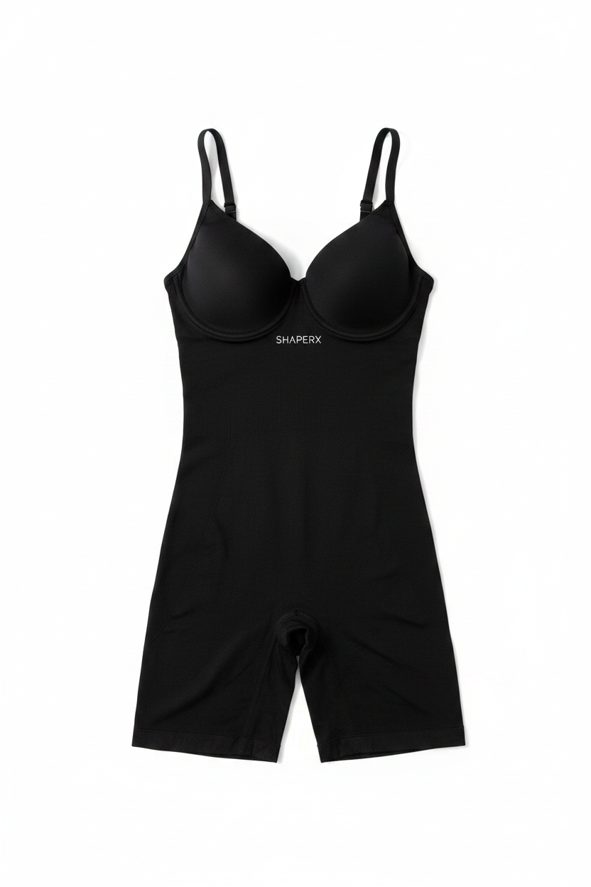 Faja SHAPERX bodysuit negra - flat lay