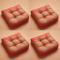 Pack de 4 cojines acolchados para silla en tono coral