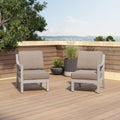 Conjunto de 2 Sillones Lounge para Exterior Driftwood con Cojines Color Taupe