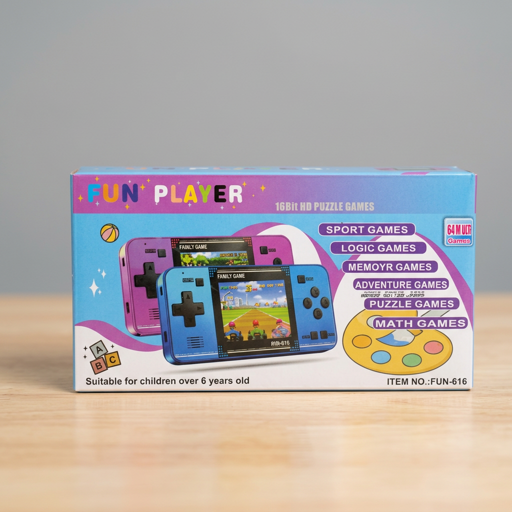 Divertida consola de videojuegos portátil de 16 bits para niños con juegos precargados
