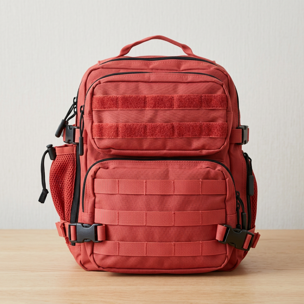 TAMAÑO PEQUEÑO-Mochila de viaje, mochila portátil para camping, color rojo. .