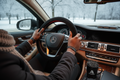 Heated Steering Wheel Cover - WARMITORY Luxury Steering Wheel Heater, 12V Quick Hand Warmer, 14.5-15 inches Outer Diameter for Standard-Size Car Steering Wheels, Black (Leatheret PU)