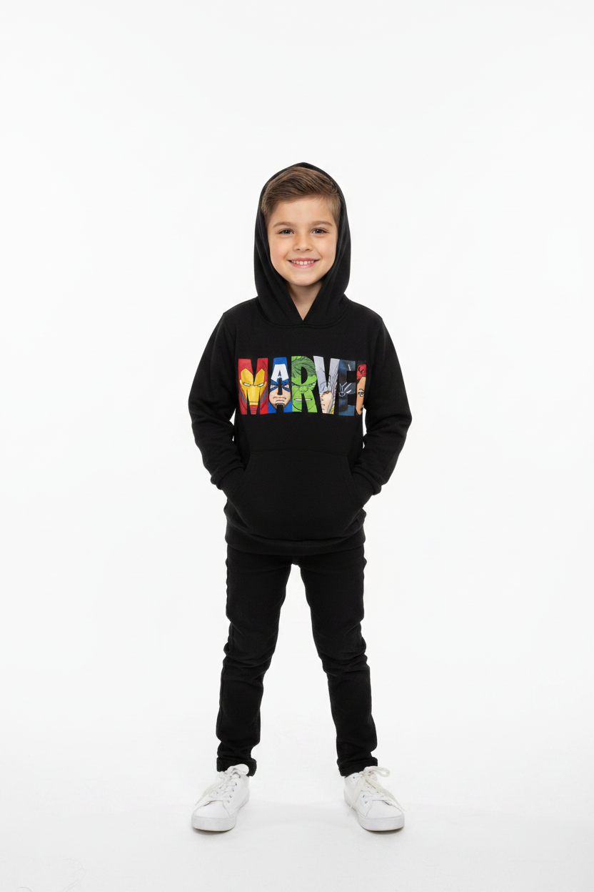 Talla 6-7 Años | Hoodie Marvel Avengers Negro - Niños