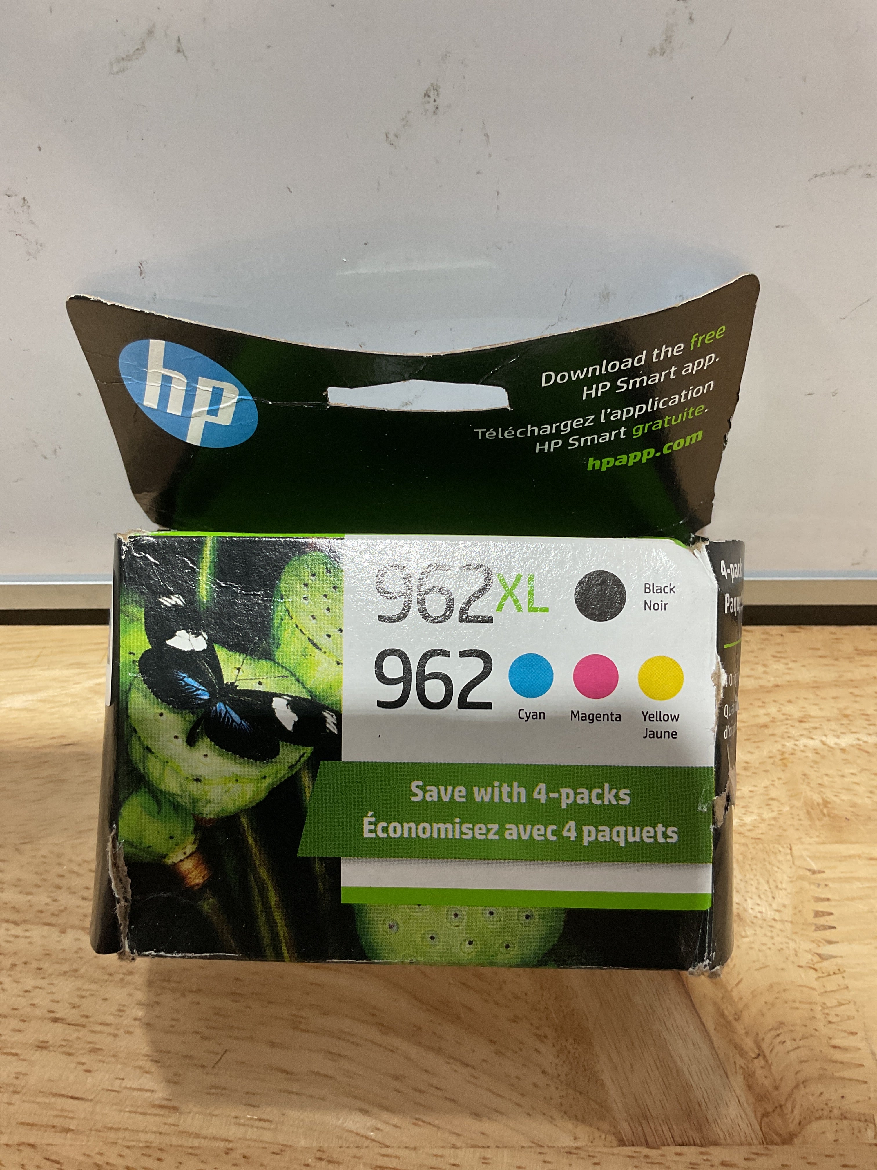 HP Original 962 Cyan, Magenta, Amarillo + 962XL Negro | Pack 4 Cartuchos | OfficeJet 9010 / Pro 9020 | 3JB34AN