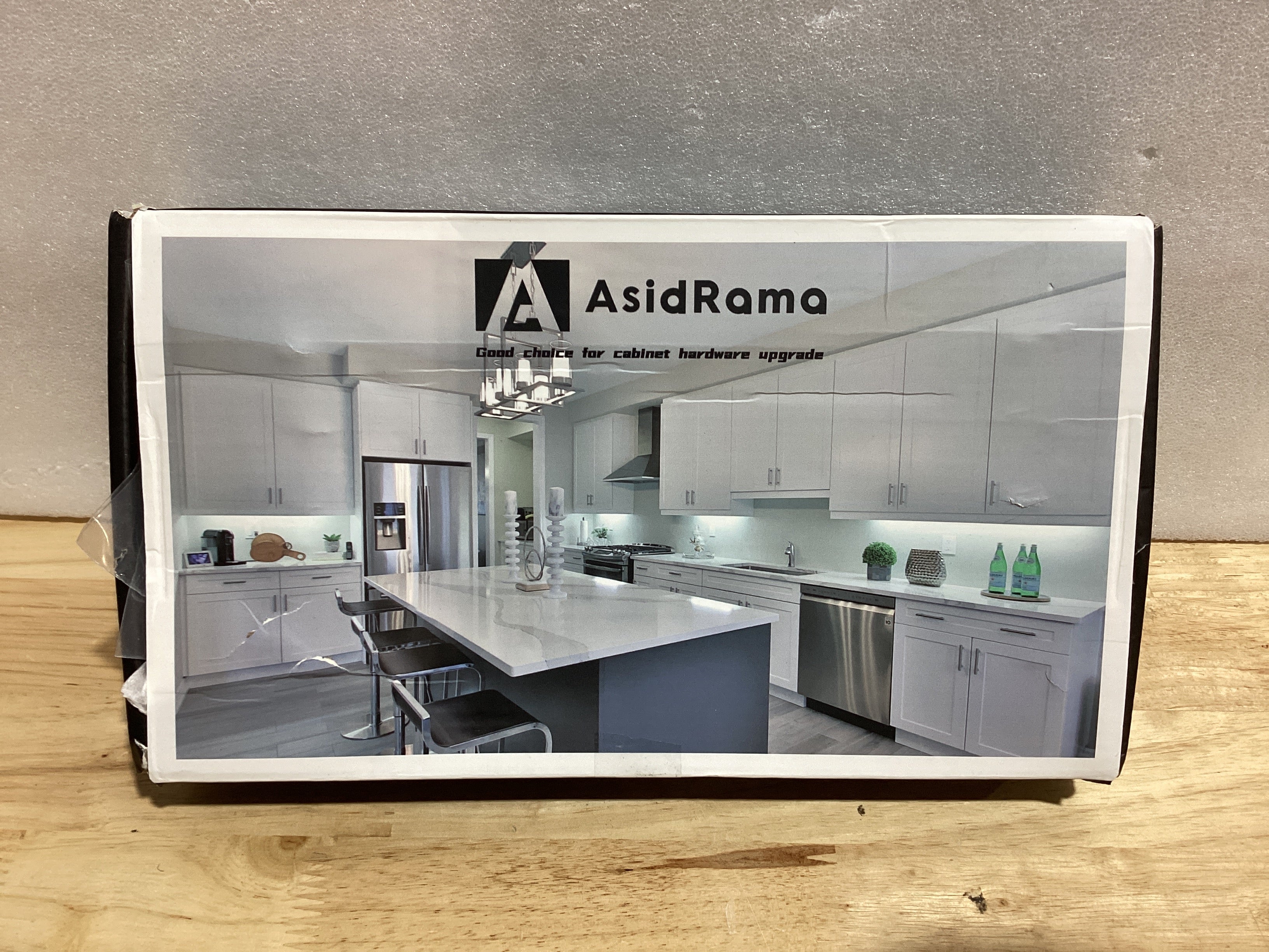 Jaladera de Gabinete Asidrama Latón Cepillado — Pack de 6, 7.5" (192mm), Dorado para Cocina y Cajones