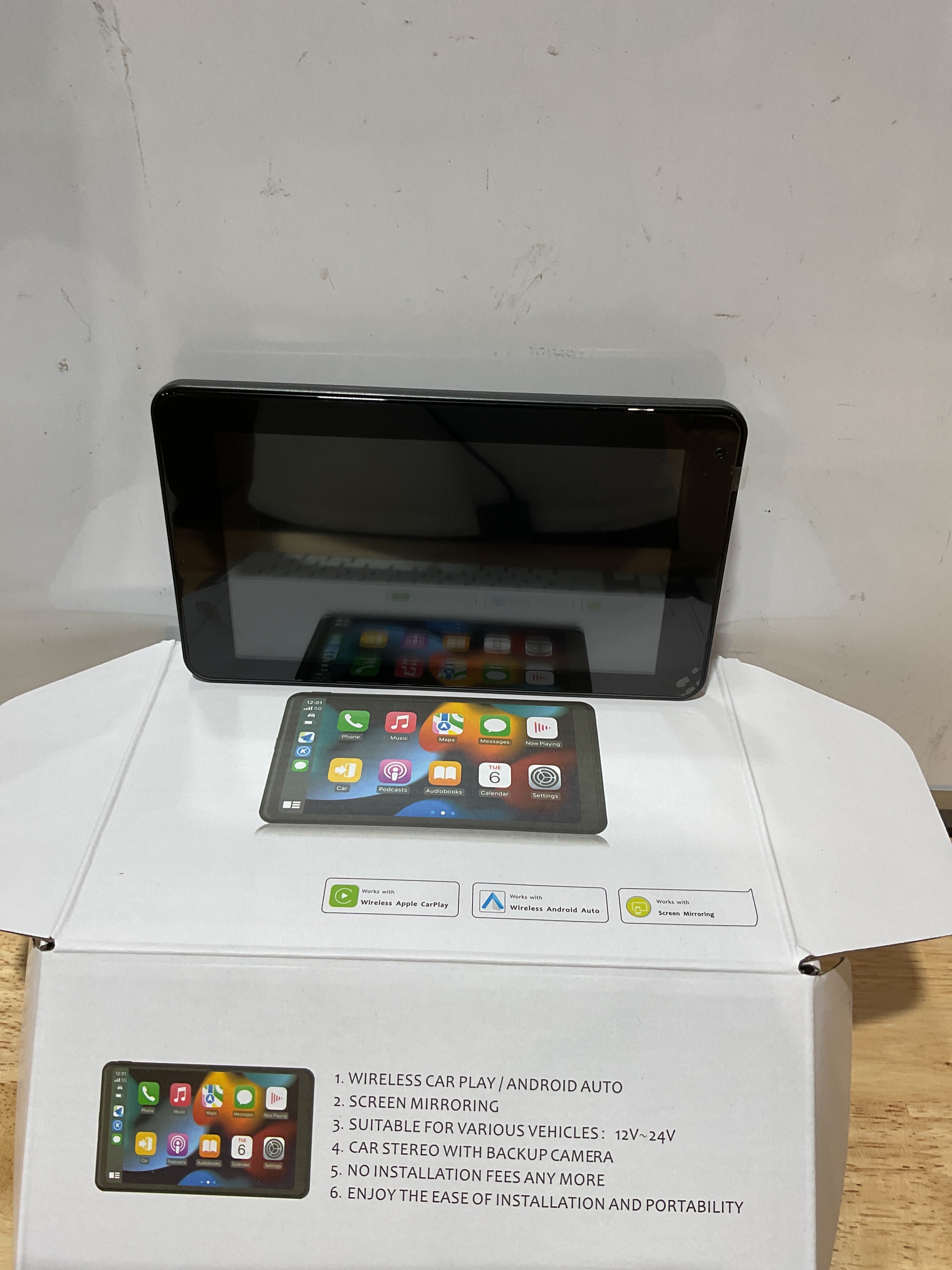 Pantalla Portátil CarPlay y Android Auto 7" para Auto | Estéreo HD con Bluetooth 5.2 y Cámara de Reversa