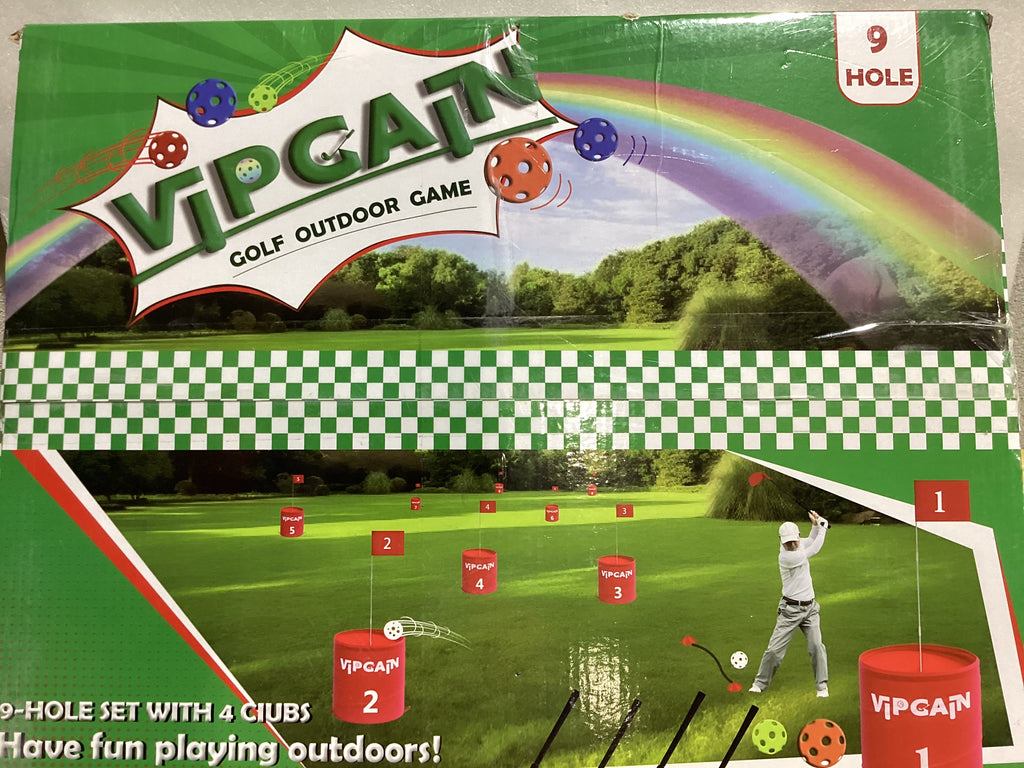 Juego de Golf de 9 Hoyos para Patio Trasero – Set Completo con 4 Palos Derechos