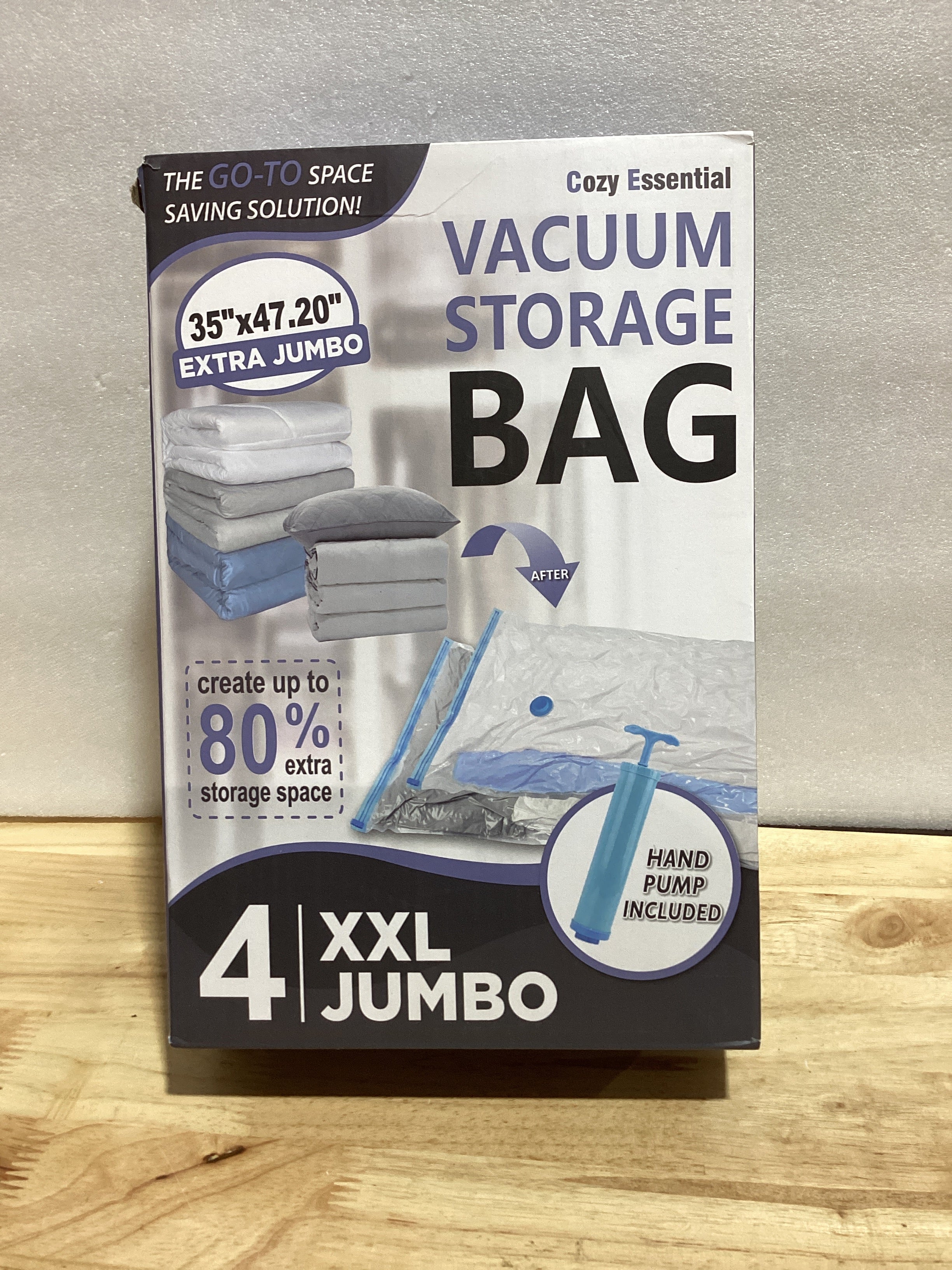 Bolsas de Almacenamiento al Vacío Cozy Essential XXL – Pack de 4, Tamaño Jumbo (47.2x35 in)