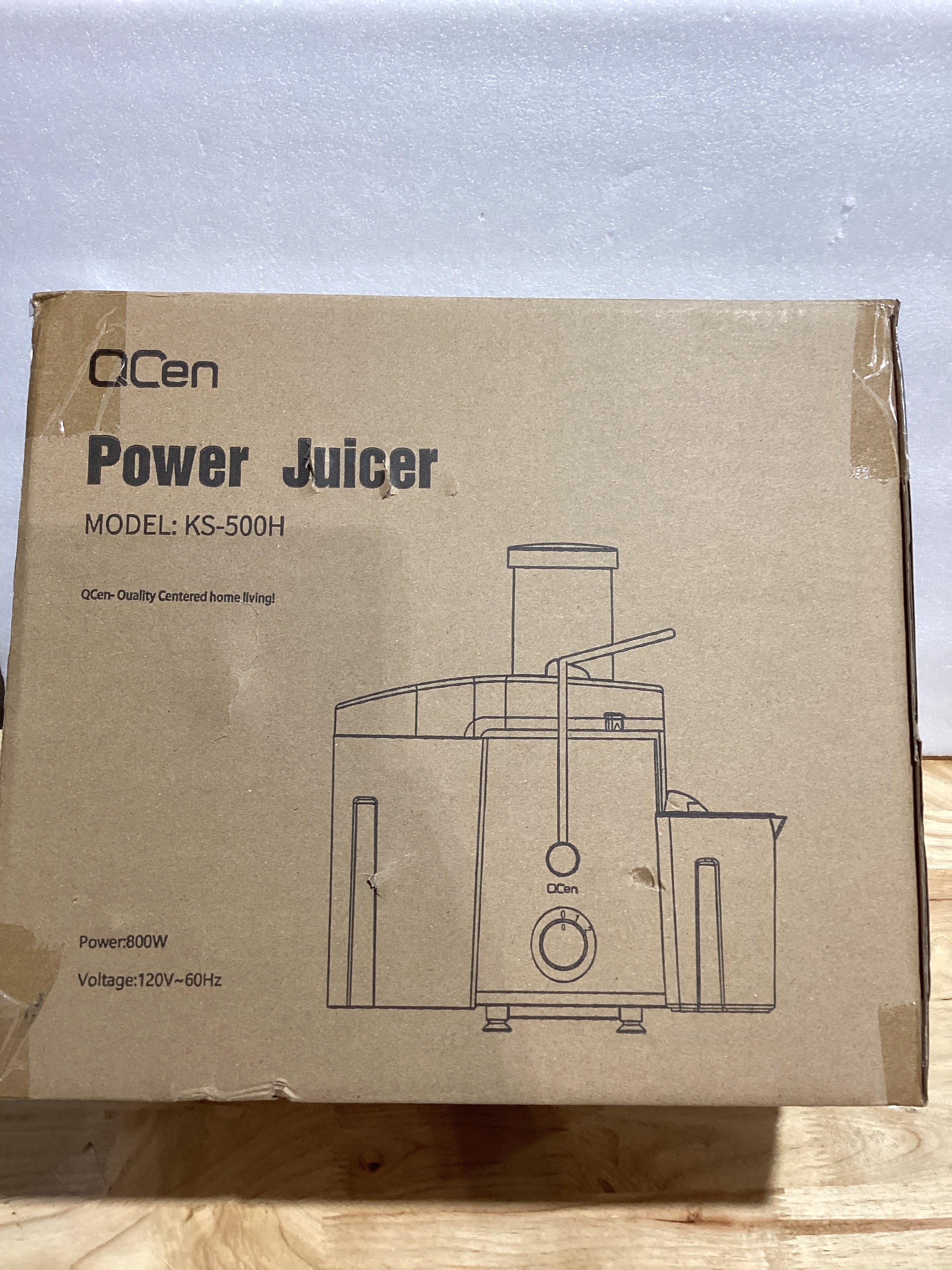 Qcen – Extractor de Jugos Centrífugo 800W | Boca Ancha 3" | Acero Inoxidable | Sin BPA | Fácil de Limpiar | Para Frutas y Verduras | Color Negro