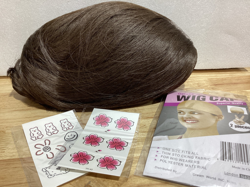 WERD – Peluca Bob Corta Café con Flequillo 10" | Fibra Resistente al Calor, Cosplay Velma