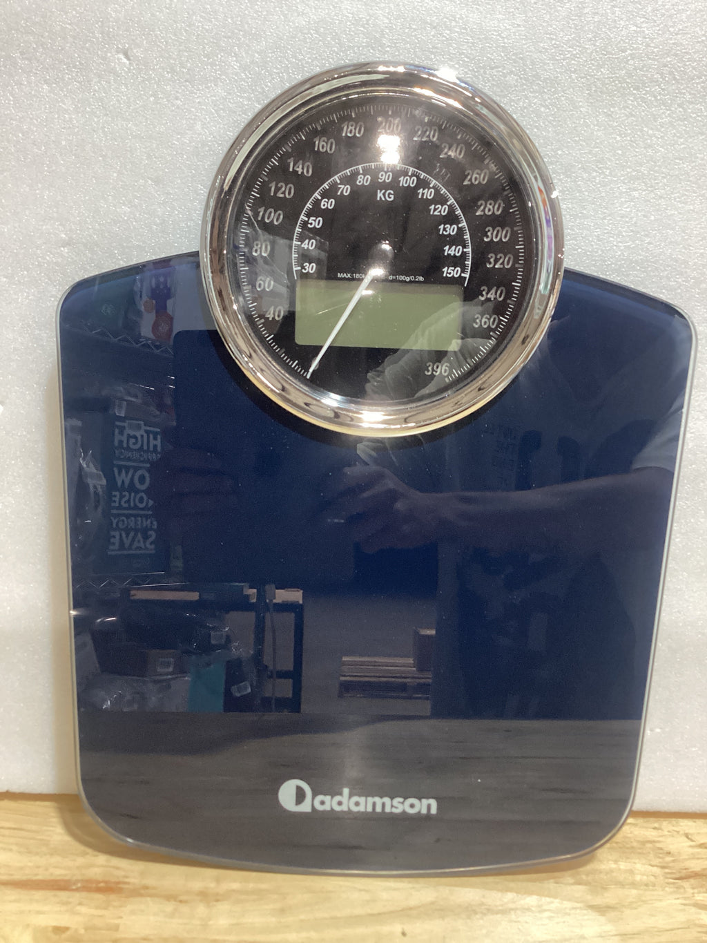 Báscula Corporal Adamson Hybrid 2 en 1 – Analógica y Digital hasta 400lbs | Vidrio Templado y Pantalla Extra Grande