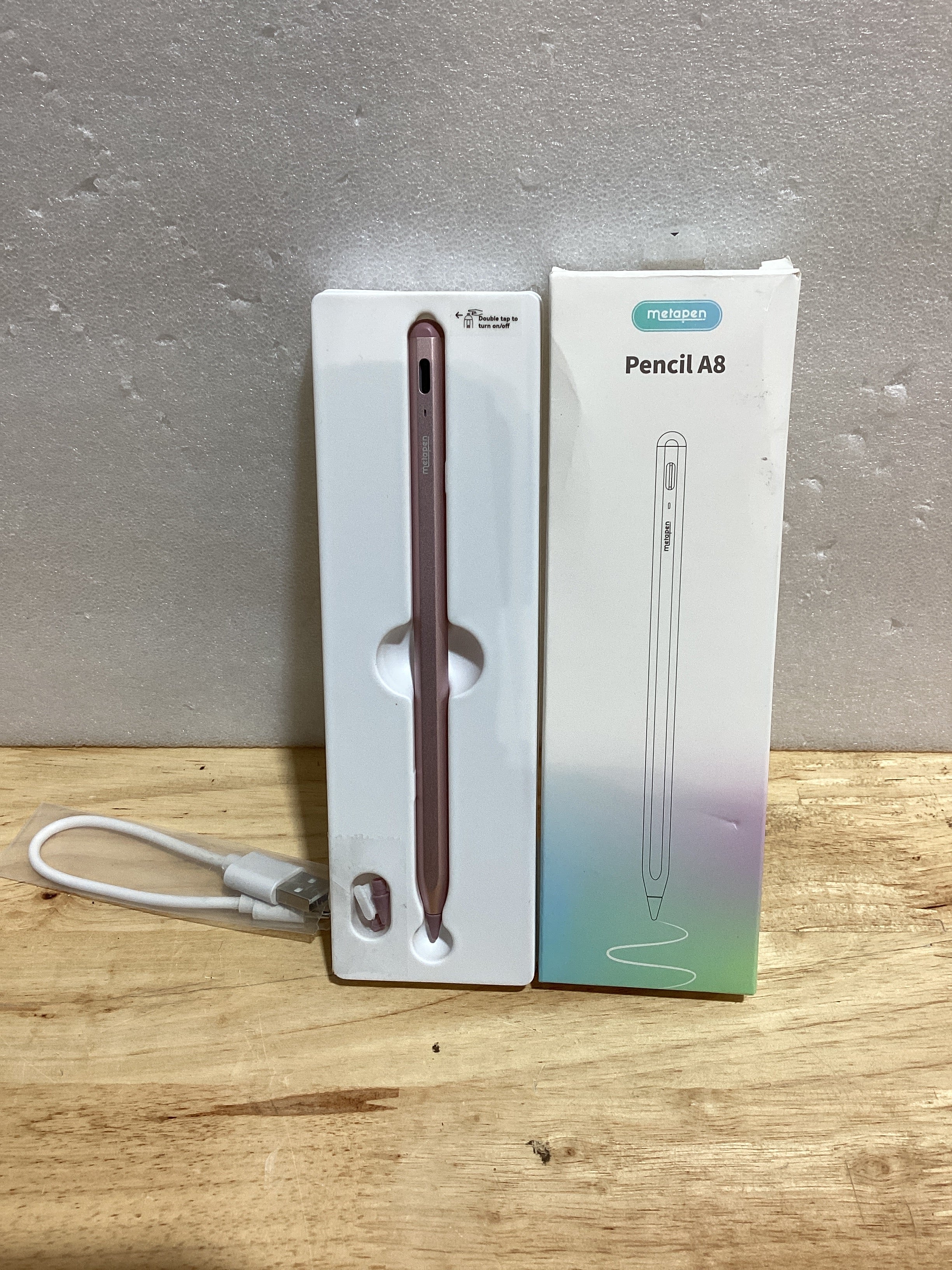 Lápiz Metapen A8 para iPad, rechazo de palma, carga rápida en 4 minutos, fijación magnética, lápiz óptico compatible con iPad A16 de 6.ª a 11.ª generación, Air 3/4/5/M2/M3/M4, Pro 11"/12.9"/13", mini 5/6, rosa.