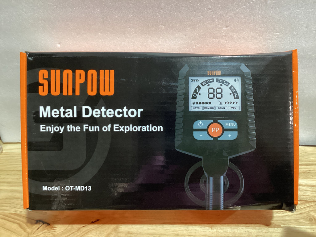 Detector de Metales SUNPOW MD13 para Adultos y Niños — Impermeable, 4 Modos, Pantalla LCD, Bobina 8"
