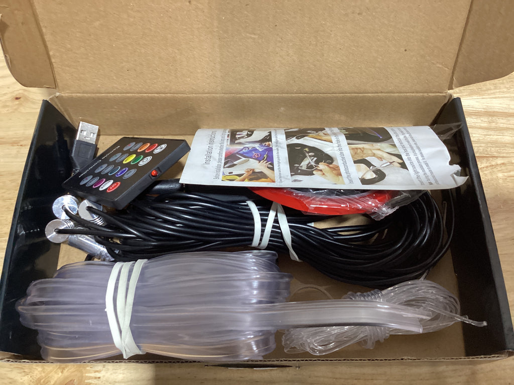 RGB-IC - Tira de luces LED para automóvil, luces interiores de coche, aplicación y control remoto, kit de iluminación ambiental con 16 millones de colores, fibra óptica y ritmo de sincronización