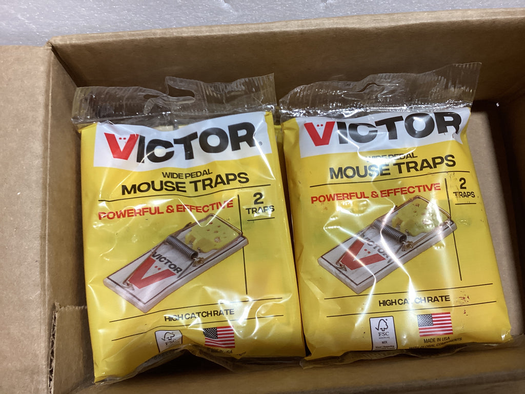 Trampas para ratones Victor M150-12, pedal de metal, madera FSC de origen sostenible, trampas para ratones de madera - Paquete de 12