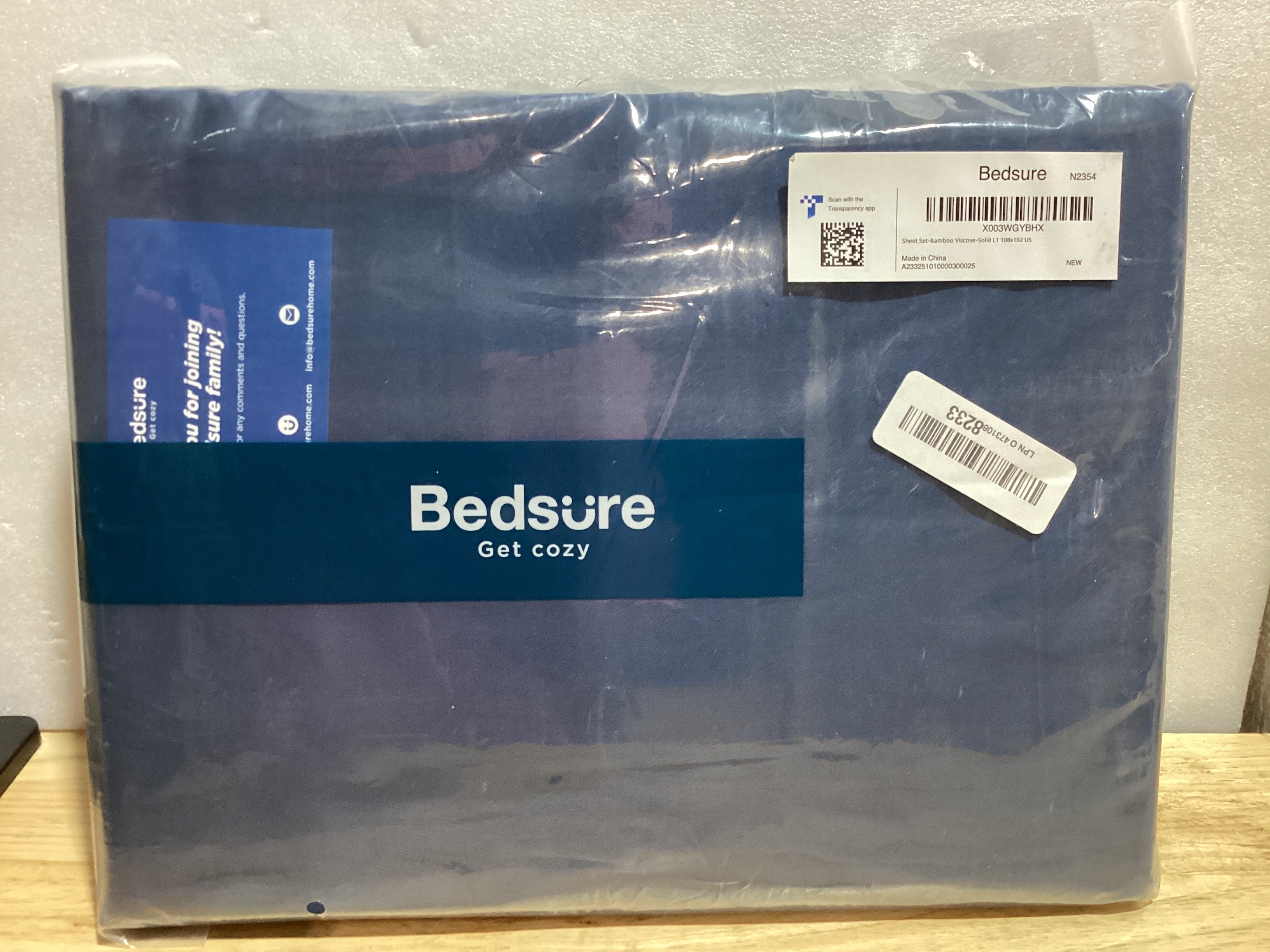 Bedsure Sábanas King Size de Bambú – Refrescantes, Suaves y Transpirables, Bolsillo Profundo 16", Azul Marino