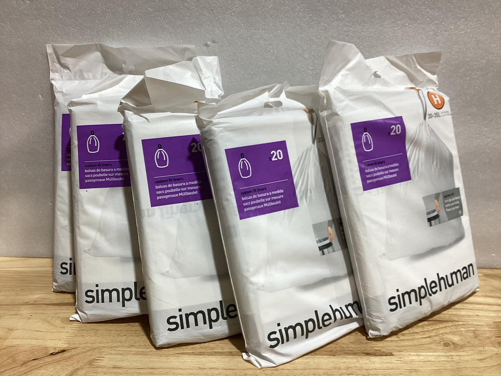 simplehuman Code H – Bolsas de Basura con Cordón 30-35 Litros (100 unidades)