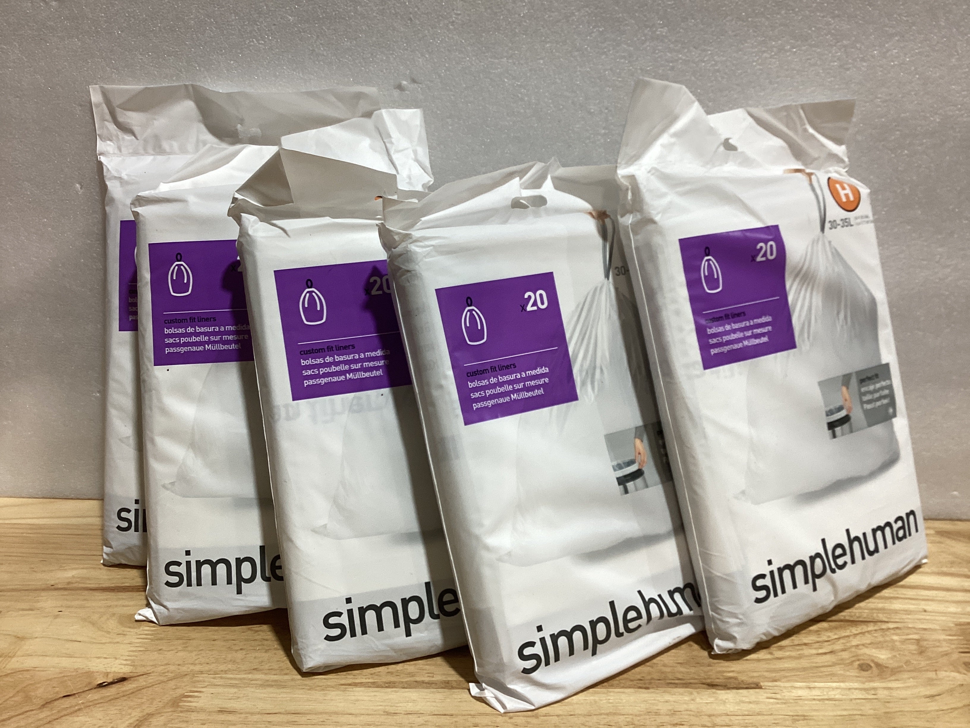 simplehuman Code H – Bolsas de Basura con Cordón 30-35 Litros (100 unidades)