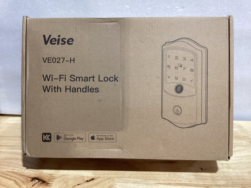 Cerradura Inteligente Veise VE027-H con Wi-Fi y Huella Digital — Control por App y Voz, Teclado Táctil, Auto-Bloqueo, Negro Mate
