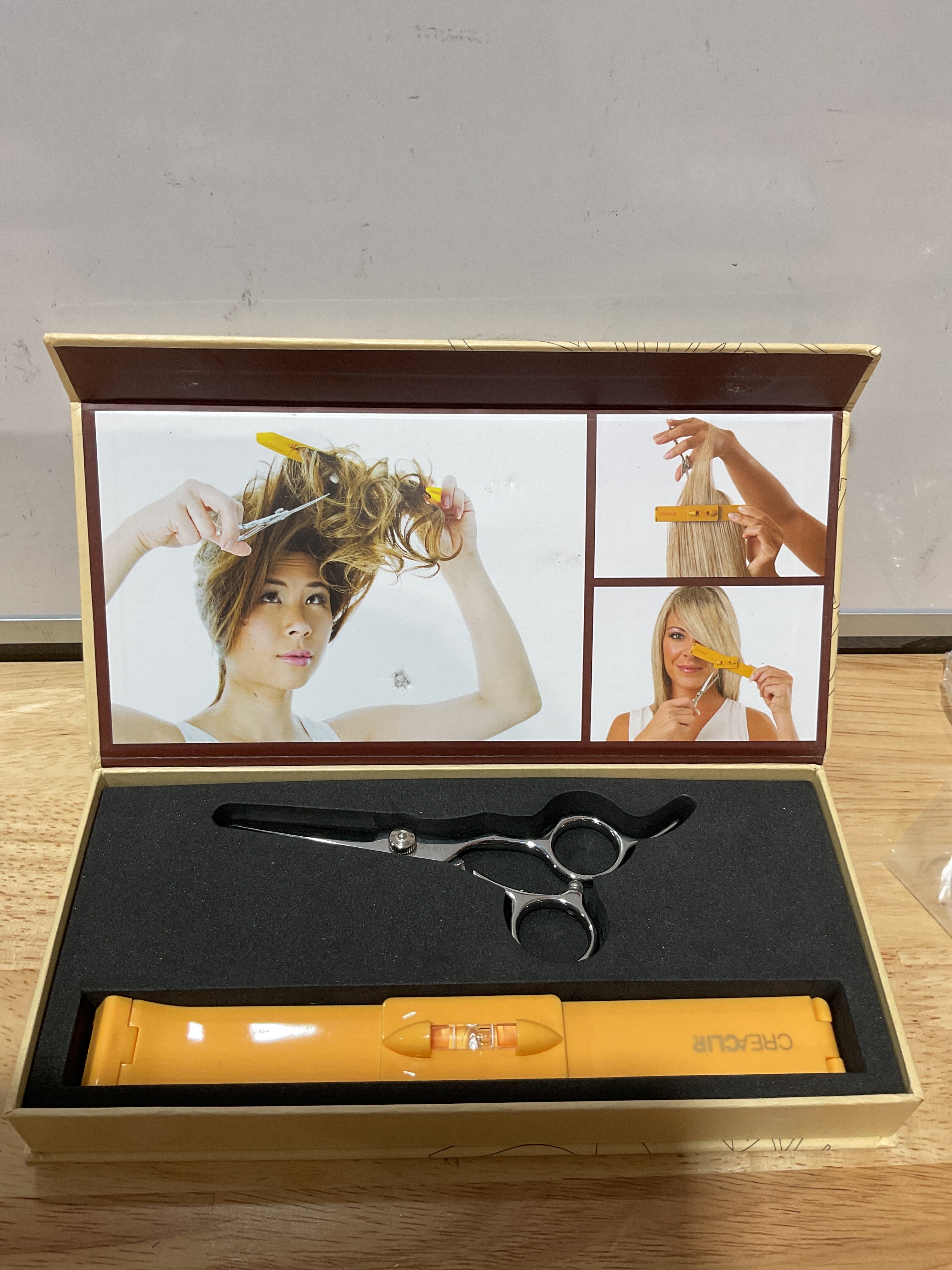 CreaClip Original Mediano + Tijeras para Cabello Fino y Delgado – Kit de Corte en Casa