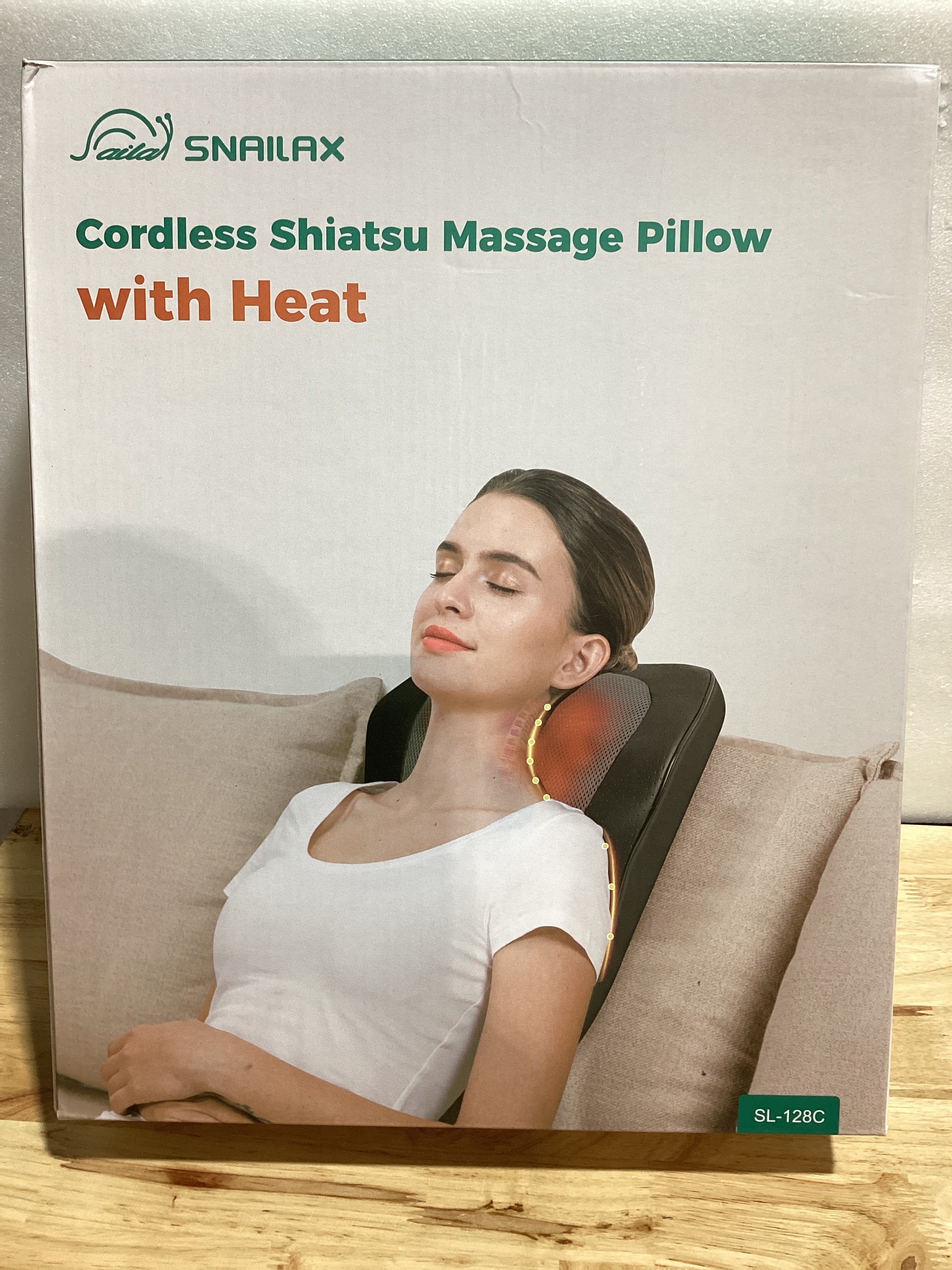 Masajeador Shiatsu Cuello y Espalda Snailax | Inalámbrico | Calor y Vibración | 4D | Recargable