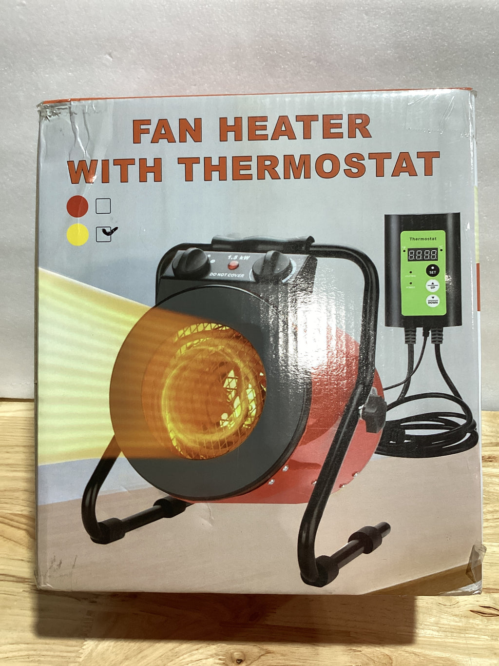 Calefactor Eléctrico para Invernadero con Termostato — Calentamiento Rápido, Protección Sobrecalentamiento, Patio y Carpa de Cultivo
