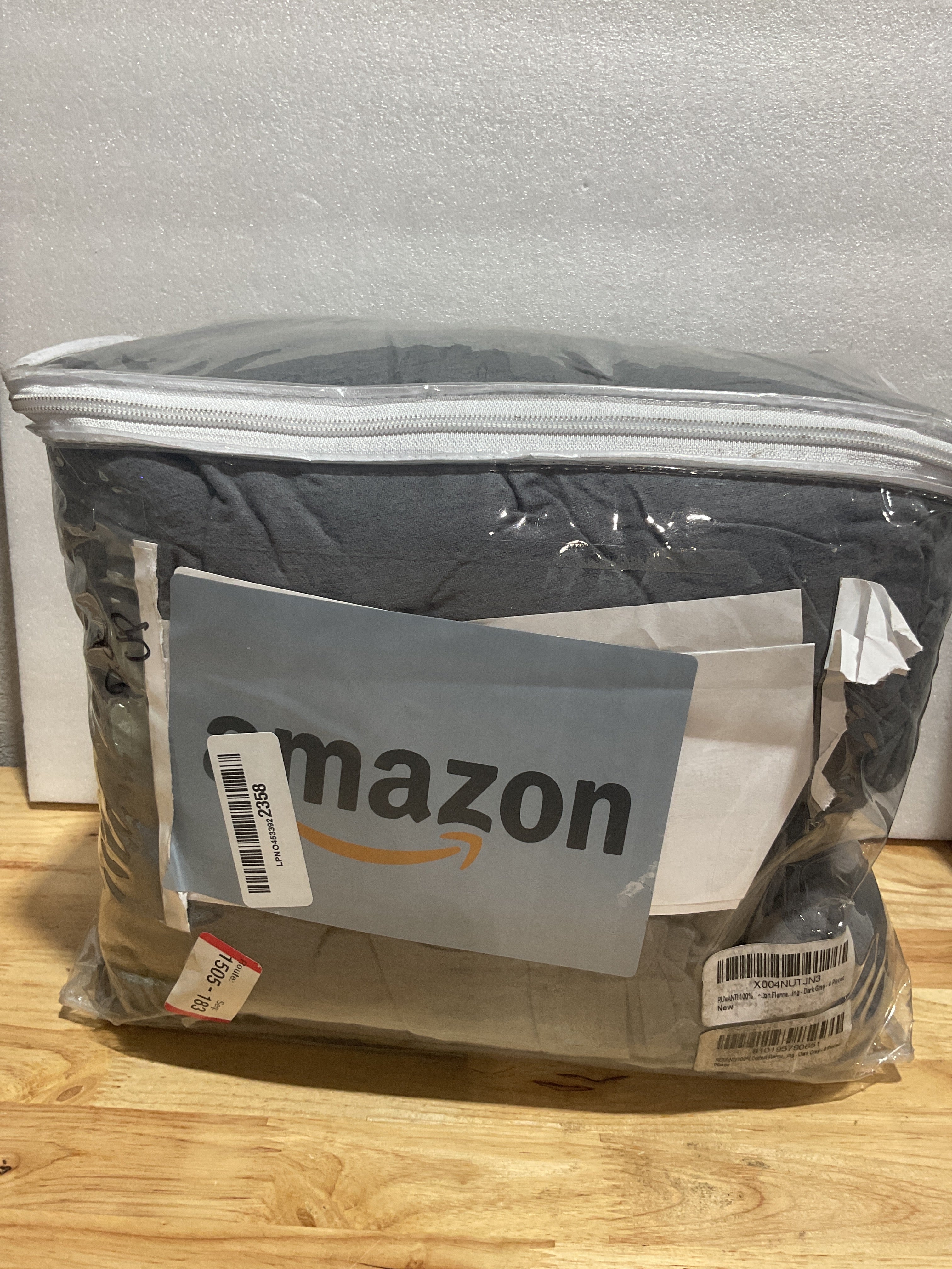 Sábanas de Franela 100% Algodón RUVANTI King Size 4 Piezas – Doble Cepillado, Cálidas y Transpirables, Gris Oscuro