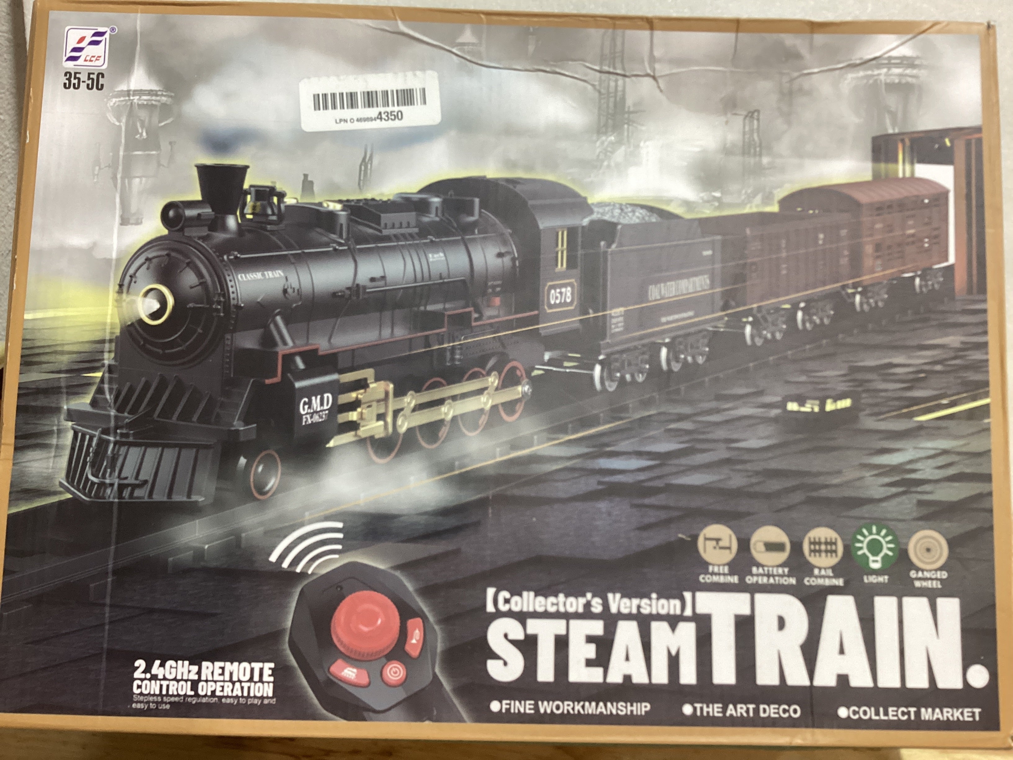 Set de Tren Eléctrico JONEALA con Control Remoto — Locomotora de Vapor, Luces y Sonidos, Para Niños 4-10 Años